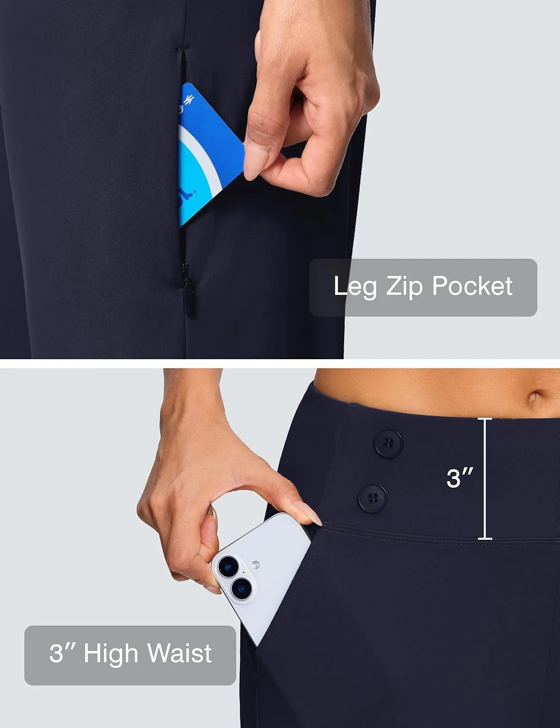 18" Dressy Capri Pants for Women High Waist Stretch Womens Golf Capris Pants for Summer with Pockets Work Casual