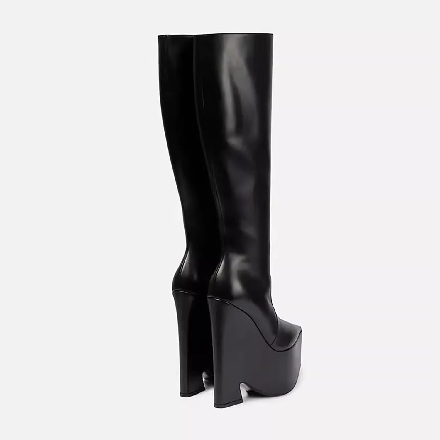 2024 black wedge boots for women Pointed Toe Purple knee high boot Platform High heels Side zipper Boots Sexy Booties for Women boots dressy boots womens botas