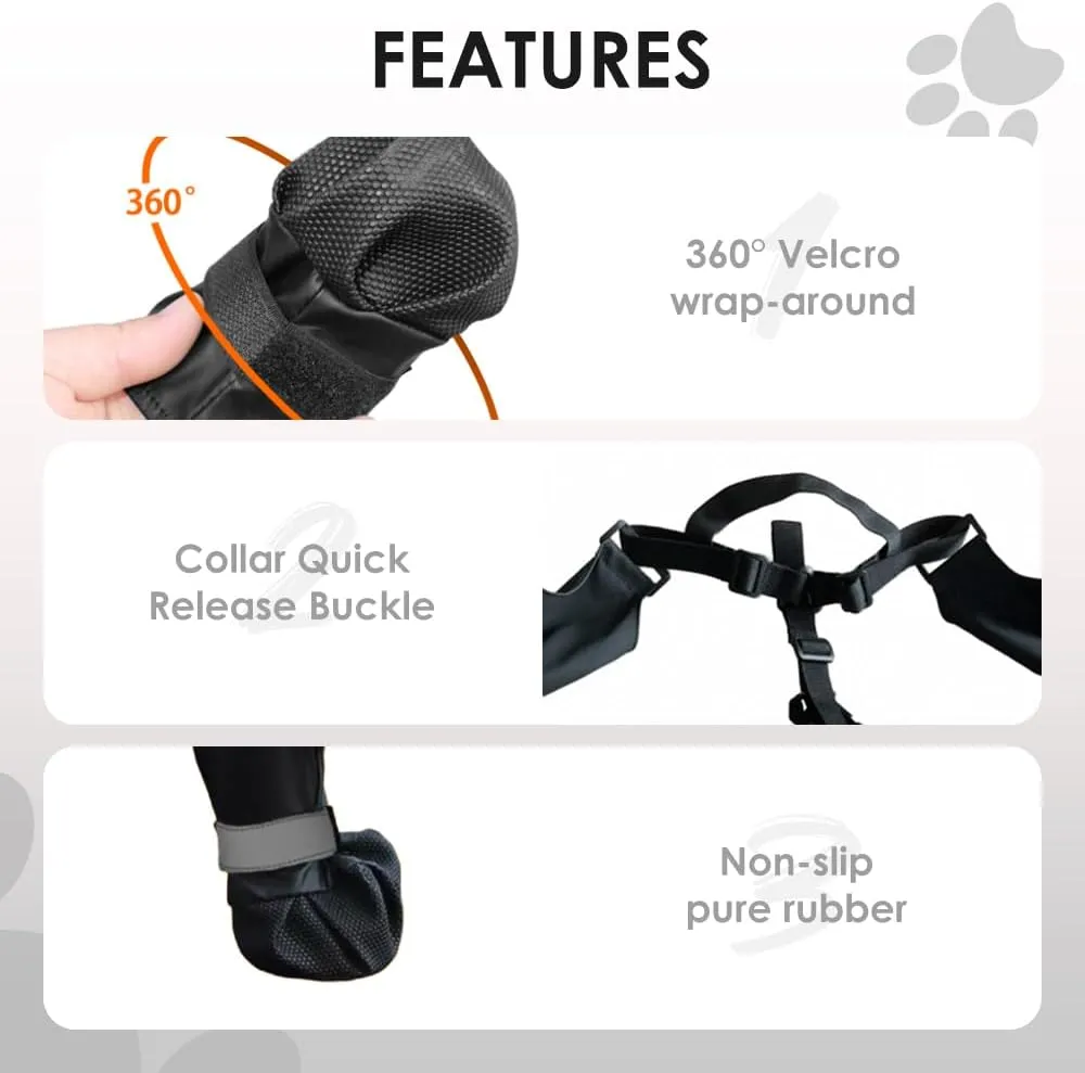 2025 New Dog Suspender Booties, Dog Paw Boot Leggings Anti-Slip, Canada Pooch Dog Shoes Waterproof, Adjustable Suspender Boots for Dogs Winter Snow Rain Hiking Paws Protector (M)