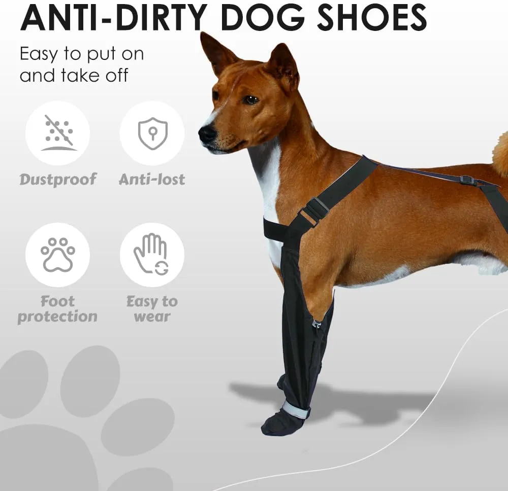 2025 New Dog Suspender Booties, Dog Paw Boot Leggings Anti-Slip, Canada Pooch Dog Shoes Waterproof, Adjustable Suspender Boots for Dogs Winter Snow Rain Hiking Paws Protector (M)