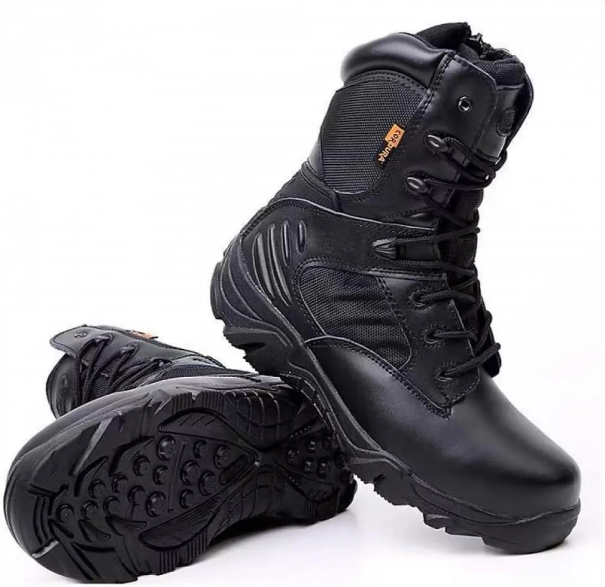 8 Inch Tactical Combat Boots for Men and Women, Side Zipper Military Work Boots, Non-Slip, Ankle Support, Durable for Hiking, Motorcycle, Construction and Outdoor Shoes