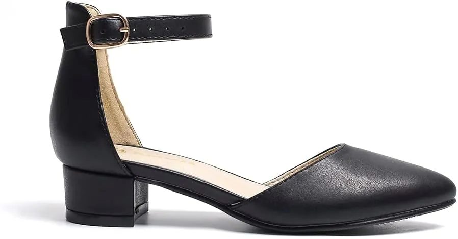 Amoji Girls High Heels Kid Ankle Strap Dress Shoes Wedding Party for Little Kid Big Kid 412