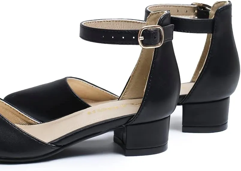 Amoji Girls High Heels Kid Ankle Strap Dress Shoes Wedding Party for Little Kid Big Kid 412