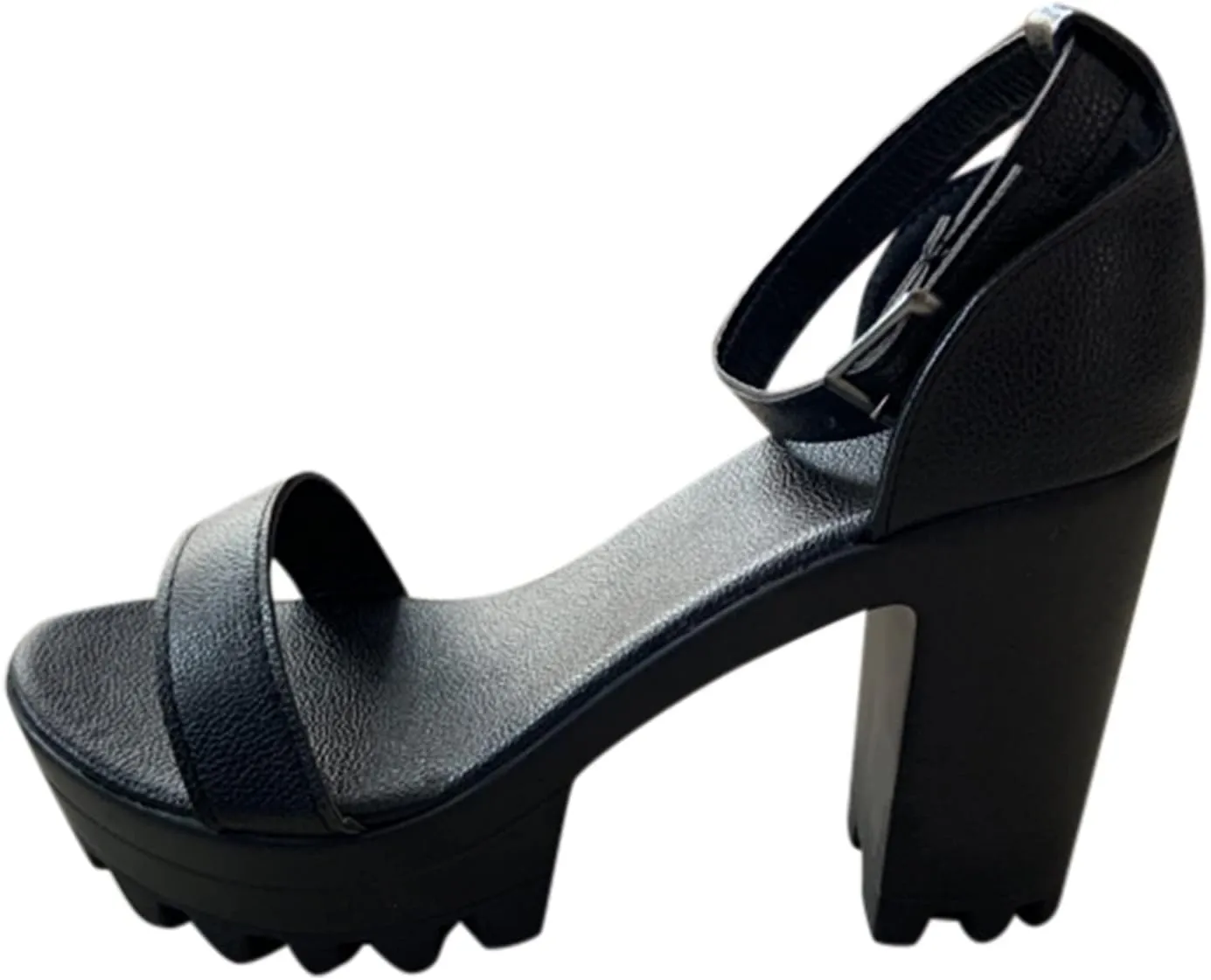 Aniywn Women's Chunky Heel Platform High Heels Shoes Sandals Clear Strappy Open Peep Toe Sandal