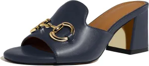 anteikira Women's Square Open Toe Buckle Sandals Slip On High Chunky Block Heel Mules Backless High Heeled Sandals for Women Fashion Summer Heels