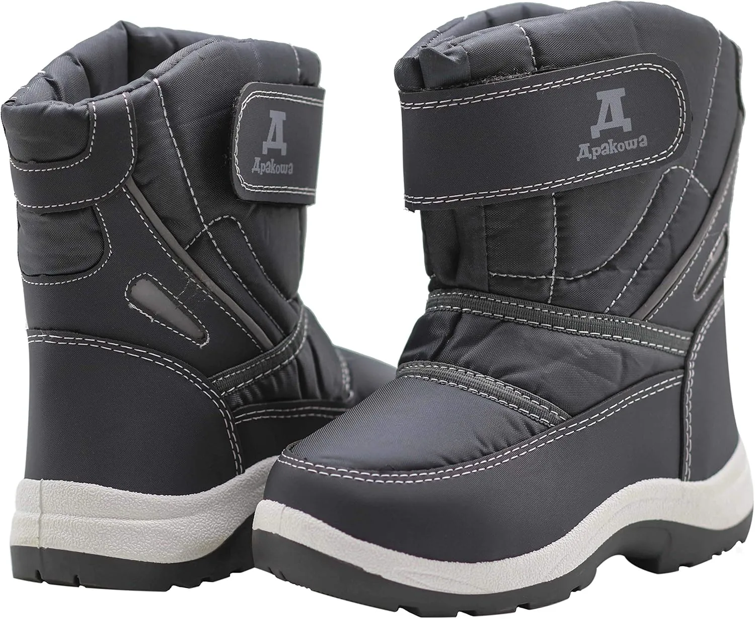 Apakowa Kids Boys Girls Cold Weather Water Resistant Winter Snow Boots (Toddler/Little Kid/Big Kid)