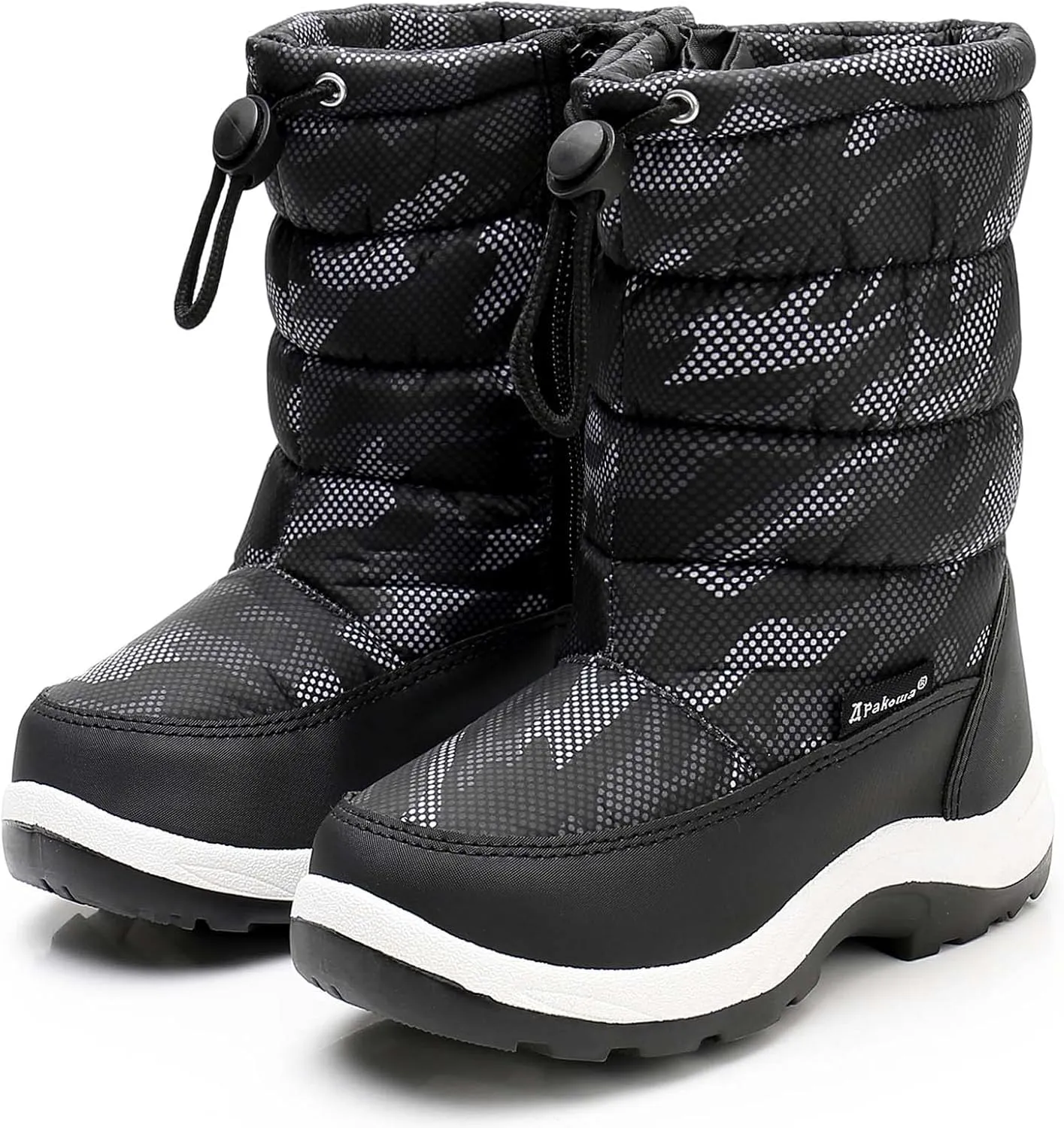 Apakowa Kids Boys Girls Cold Weather Water Resistant Winter Snow Boots (Toddler/Little Kid/Big Kid)