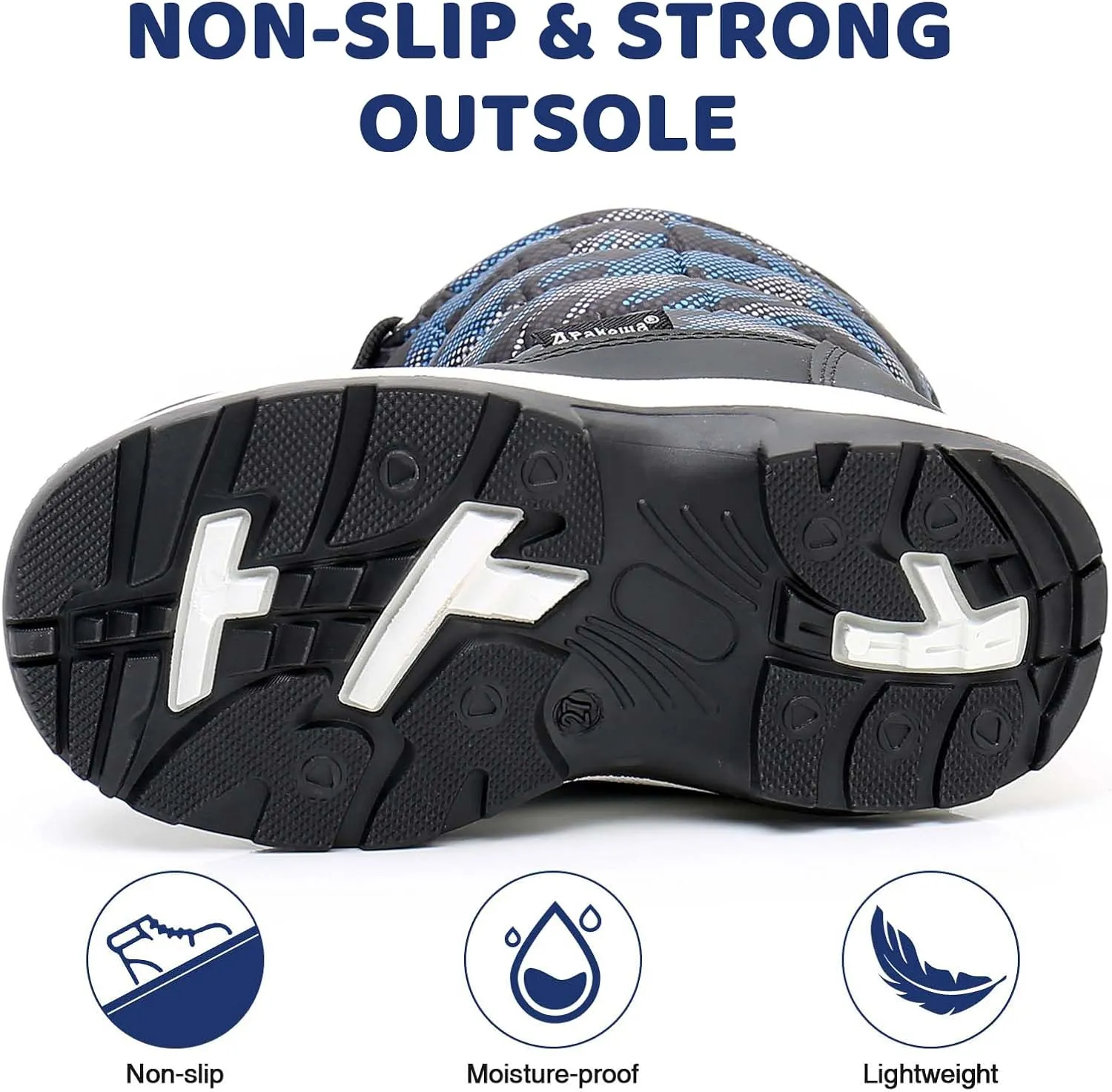 Apakowa Kids Boys Girls Cold Weather Water Resistant Winter Snow Boots (Toddler/Little Kid/Big Kid)