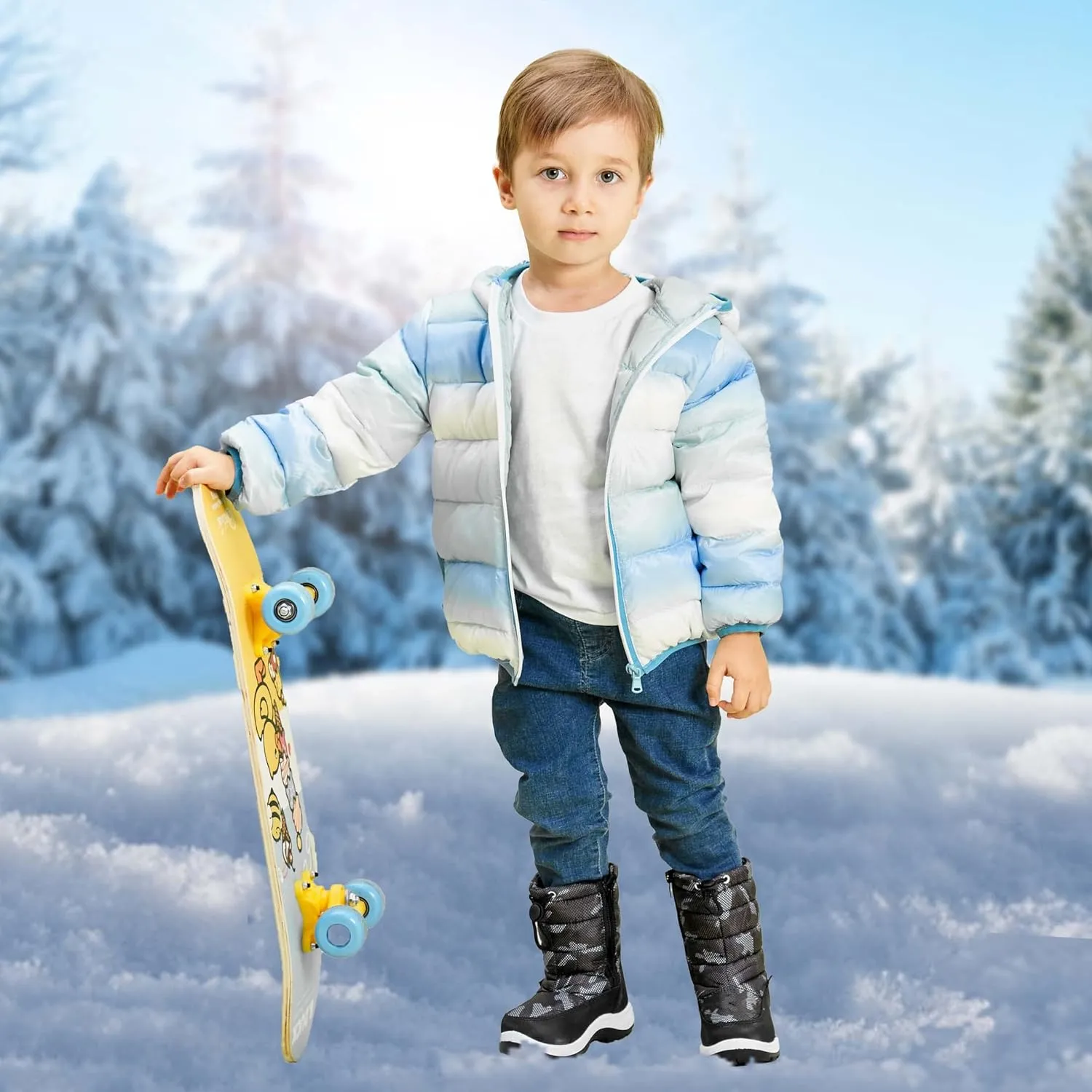 Apakowa Kids Boys Girls Cold Weather Water Resistant Winter Snow Boots (Toddler/Little Kid/Big Kid)