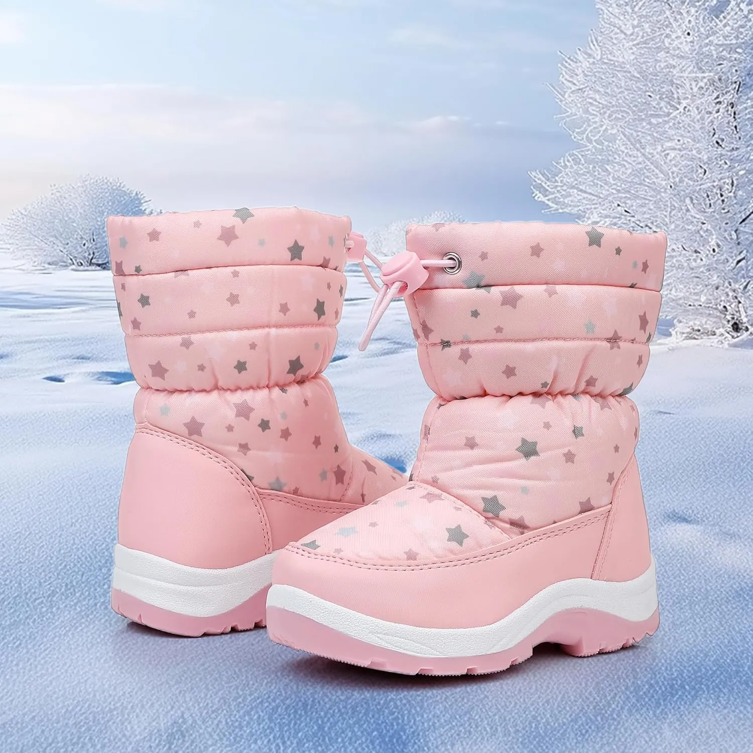 Apakowa Kid's Girls Cold Weather Snow Boots (Toddler/Little Kid)