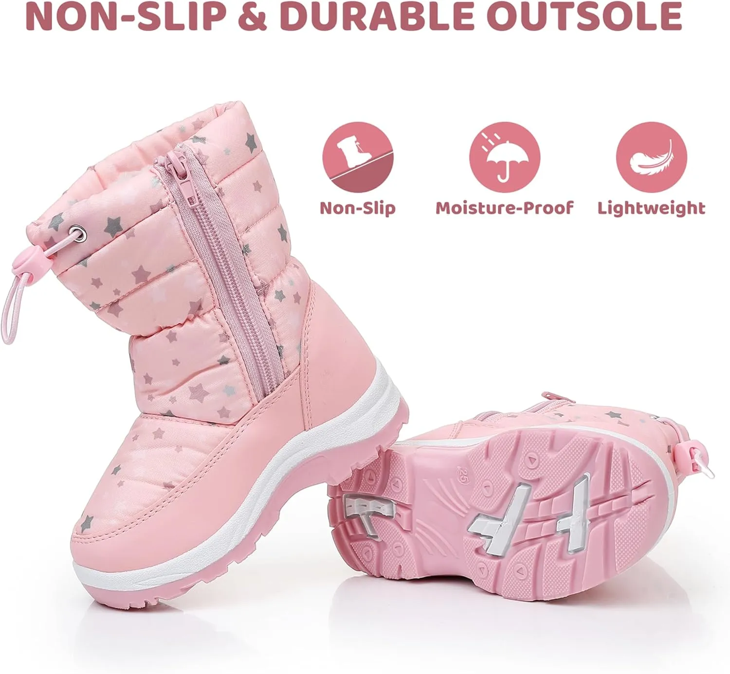 Apakowa Kid's Girls Cold Weather Snow Boots (Toddler/Little Kid)