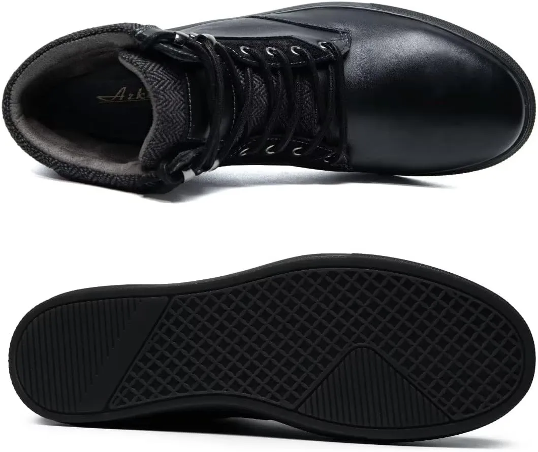 Arkbird Casual Sneaker Shoes, Lace-up Leather Chukka Boots for Men
