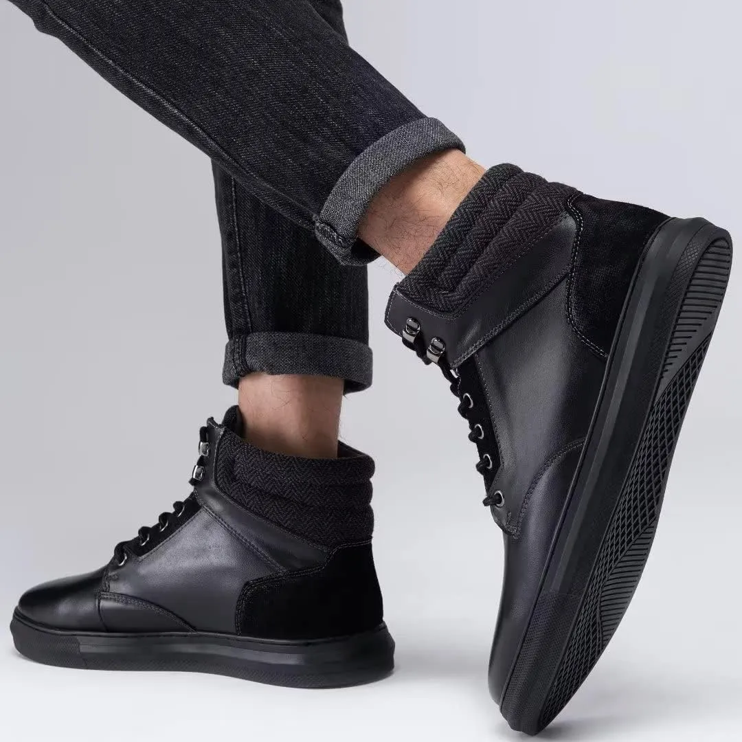 Arkbird Casual Sneaker Shoes, Lace-up Leather Chukka Boots for Men