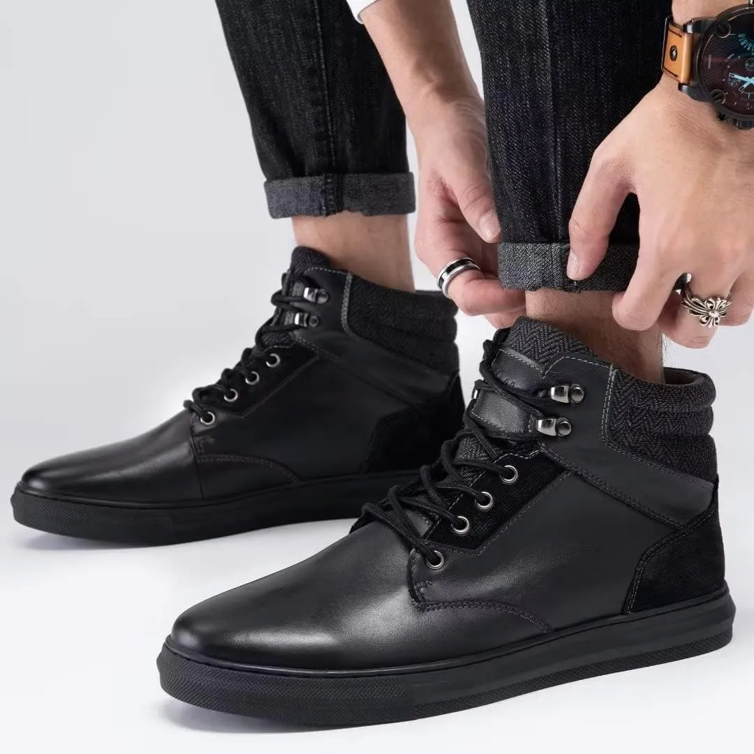 Arkbird Casual Sneaker Shoes, Lace-up Leather Chukka Boots for Men