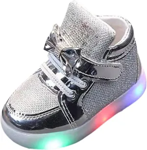 Baby Toddler Boys Girl Light Up Casual Shoes Kids C𝐚rtoon Lace Luminous Sport High Top Flashing Casual Sneakers