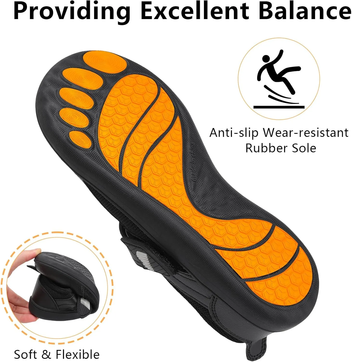 BARERUN Womens Walking Shoes Classic Mary Jane Flats Wide Toe Diabetic Shoes for Women Adjustable Breathable Lightweight Daily Barefoot Shoes