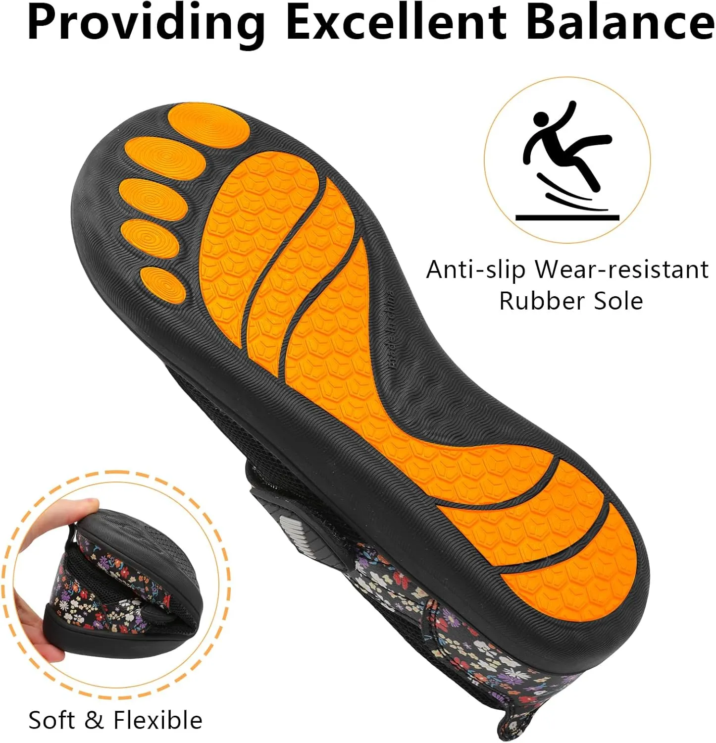 BARERUN Womens Walking Shoes Classic Mary Jane Flats Wide Toe Diabetic Shoes for Women Adjustable Breathable Lightweight Daily Barefoot Shoes