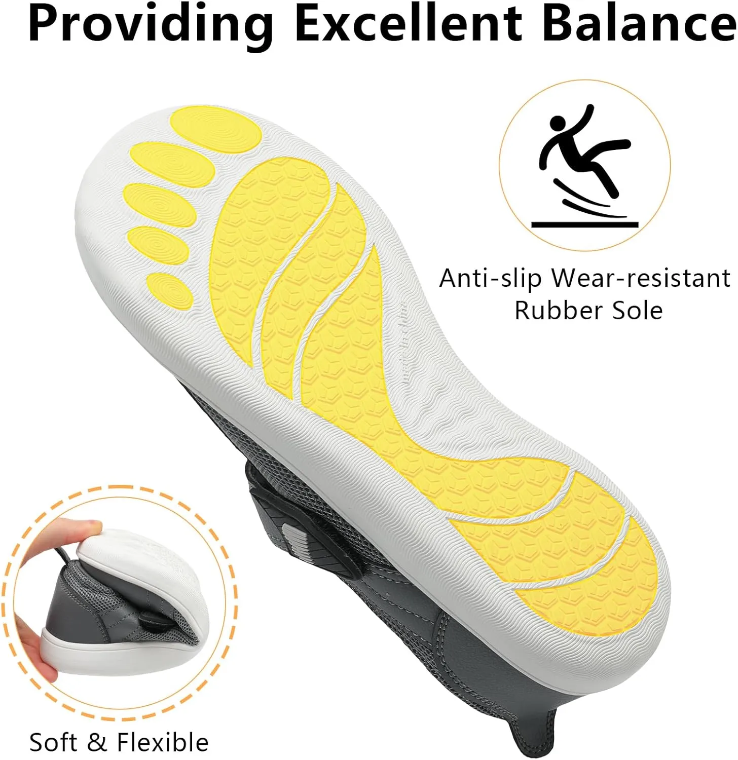 BARERUN Womens Walking Shoes Classic Mary Jane Flats Wide Toe Diabetic Shoes for Women Adjustable Breathable Lightweight Daily Barefoot Shoes