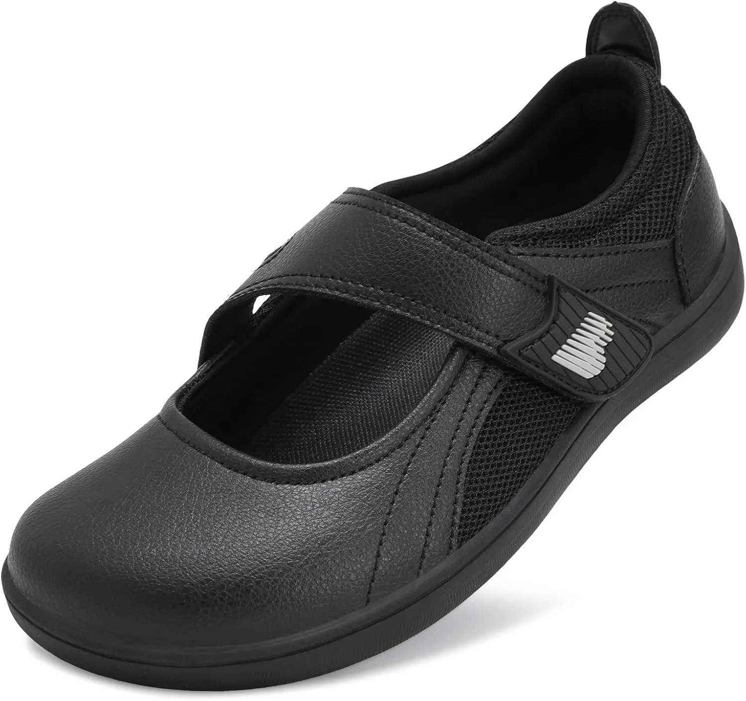 BARERUN Womens Walking Shoes Classic Mary Jane Flats Wide Toe Diabetic Shoes for Women Adjustable Breathable Lightweight Daily Barefoot Shoes