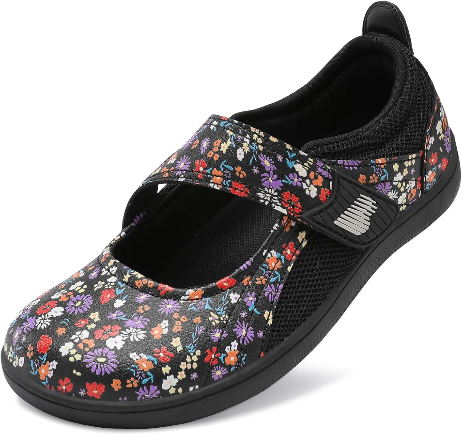 BARERUN Womens Walking Shoes Classic Mary Jane Flats Wide Toe Diabetic Shoes for Women Adjustable Breathable Lightweight Daily Barefoot Shoes