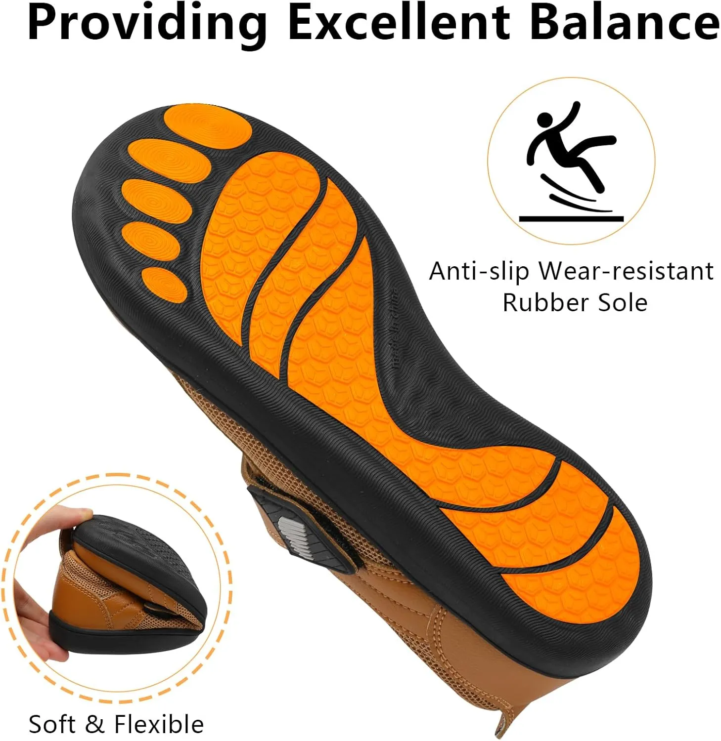 BARERUN Womens Walking Shoes Classic Mary Jane Flats Wide Toe Diabetic Shoes for Women Adjustable Breathable Lightweight Daily Barefoot Shoes