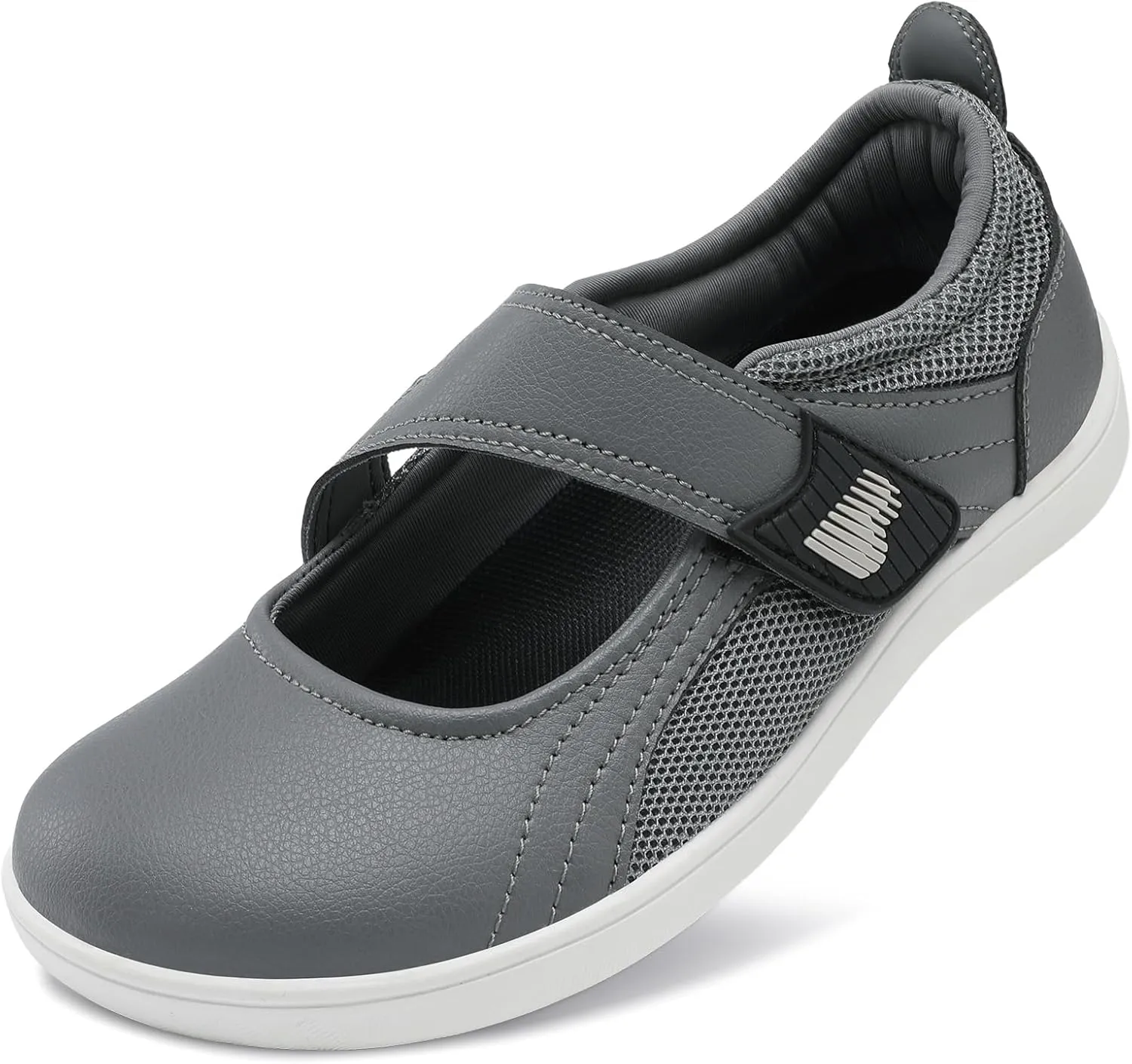 BARERUN Womens Walking Shoes Classic Mary Jane Flats Wide Toe Diabetic Shoes for Women Adjustable Breathable Lightweight Daily Barefoot Shoes