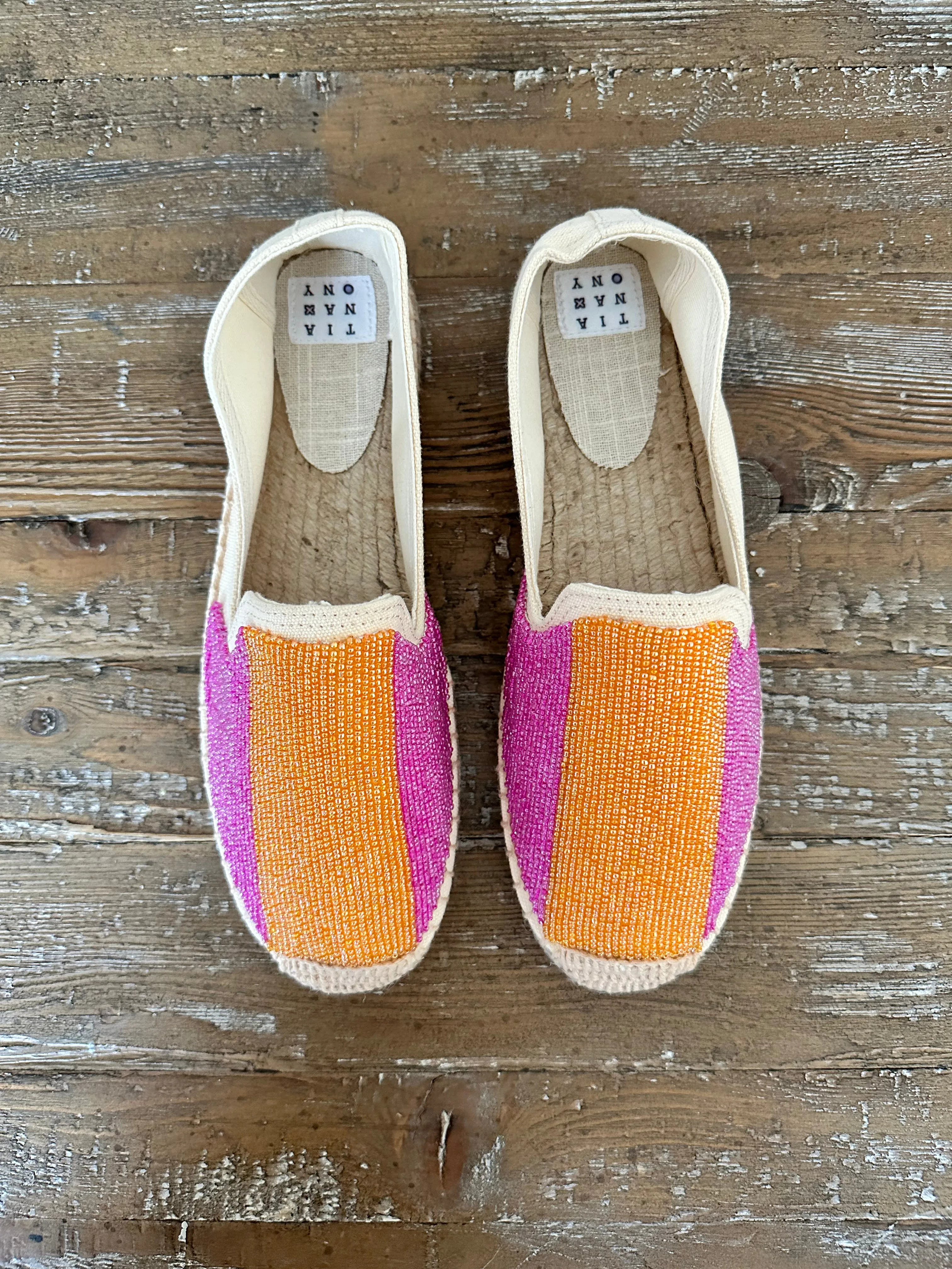 Beaded Citrus Stripe Espadrille