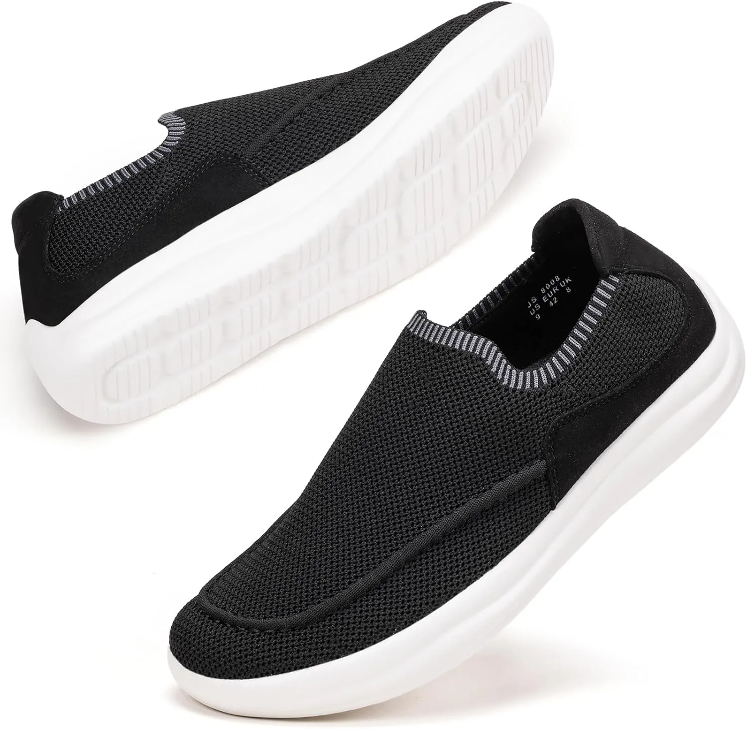 BEJINASH Men’s Slip-on Walking Shoes, Lightweight Breathable Go Walk Shoes with Arch Support,Comfortable Casual Loafers Shoes