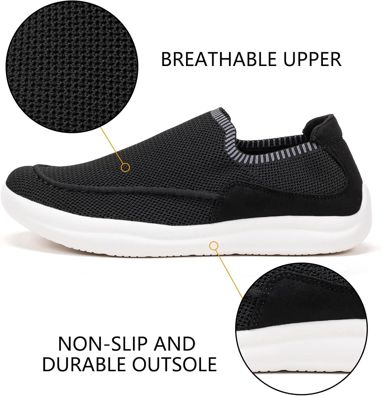 BEJINASH Men’s Slip-on Walking Shoes, Lightweight Breathable Go Walk Shoes with Arch Support,Comfortable Casual Loafers Shoes