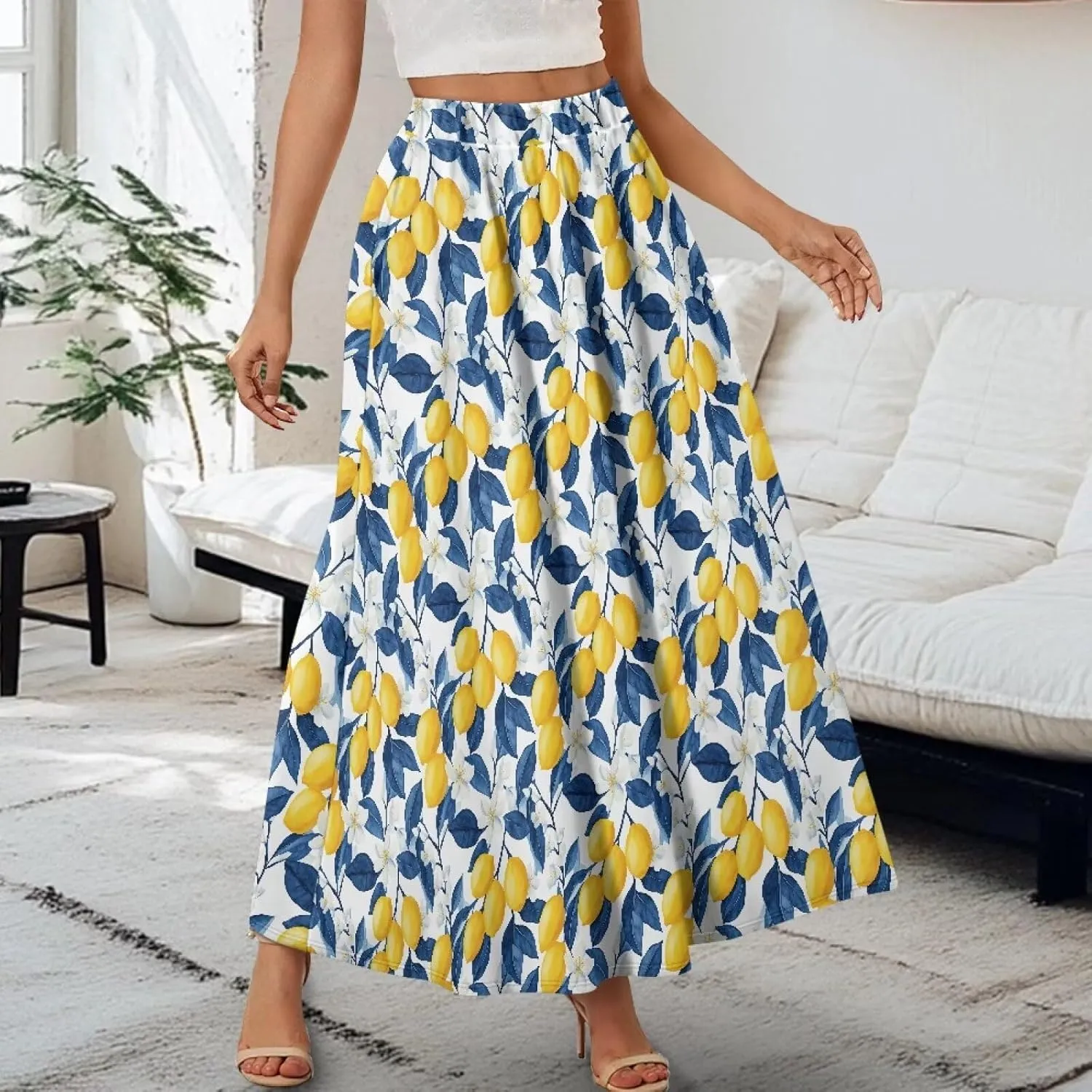Biyejit Womens Skirt Midi Long Skirts High Waisted A Line Skirts Fall Skirts for Women Plus Size Swing Dress