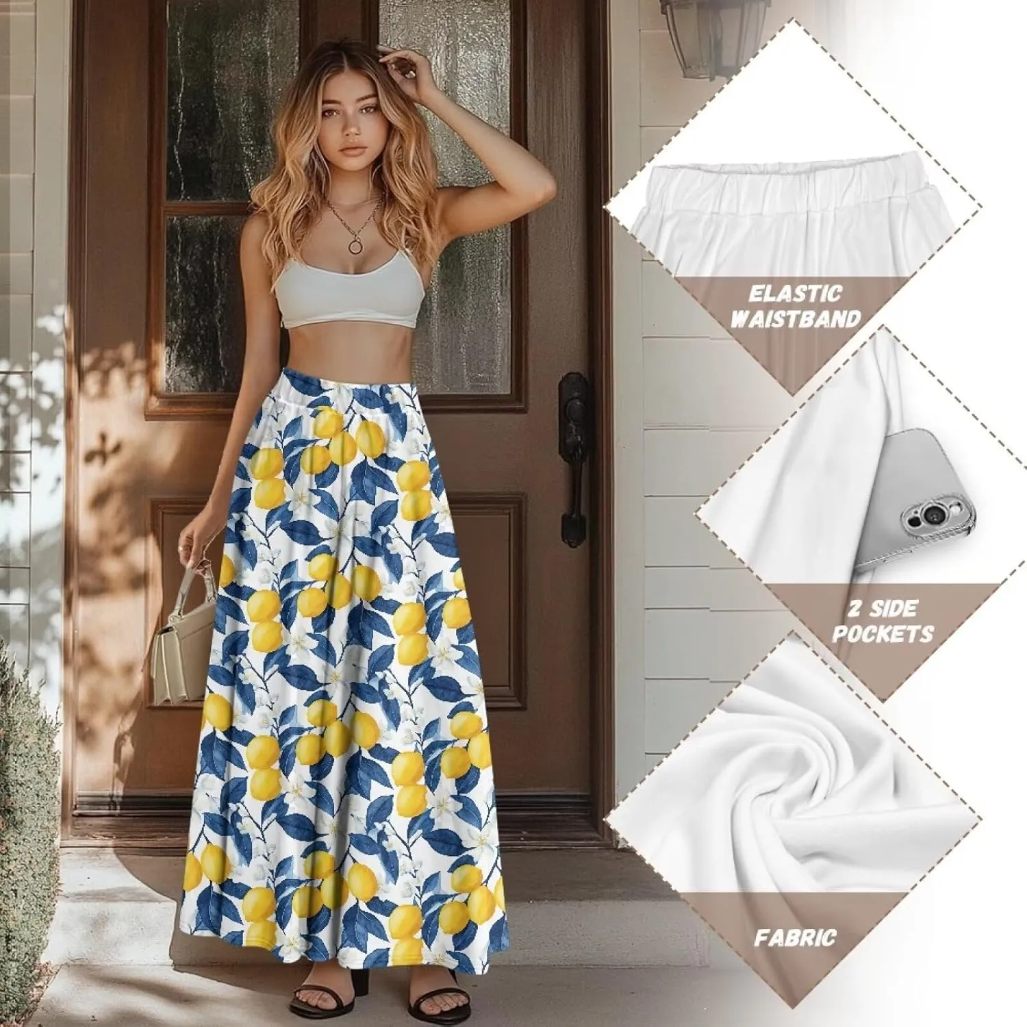 Biyejit Womens Skirt Midi Long Skirts High Waisted A Line Skirts Fall Skirts for Women Plus Size Swing Dress
