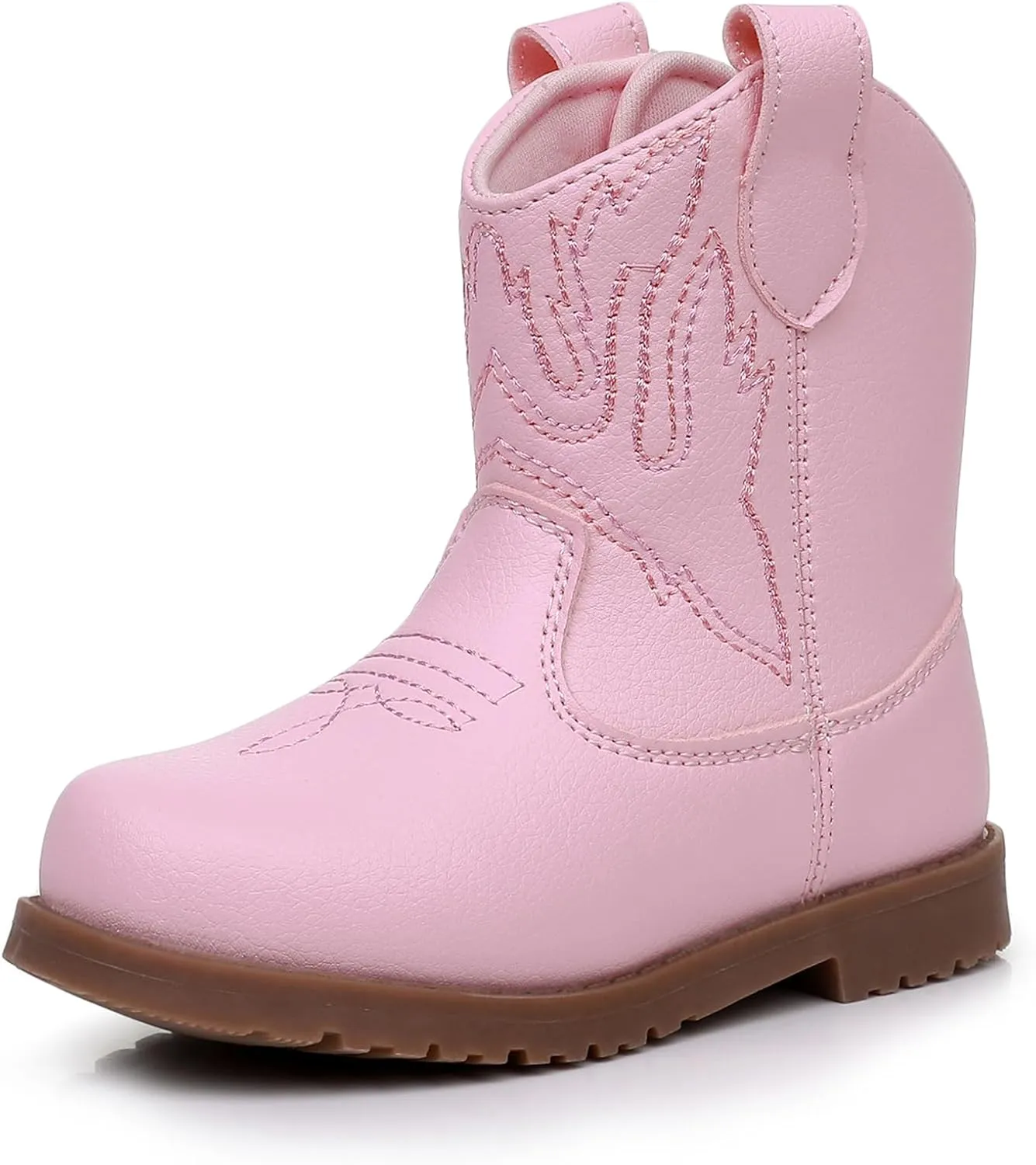 Blikcon Toddler Cowboy Boots for Boys Girls Baby Infant Cowgirl Boots Round Toe All Seasons 6-36 Months (Infant/Toddler)