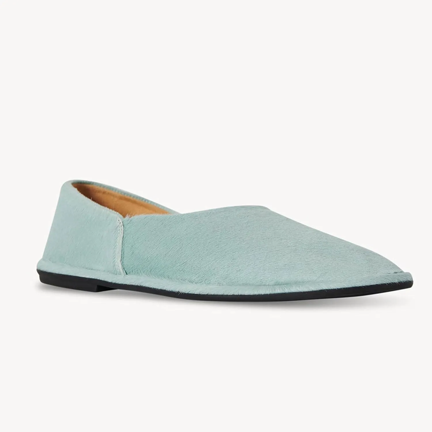 Blue Suede Ballet Flats for Women Cute Round Toe Slip On Mary Jane Flats Casual Comfortable Ballerina Shoes