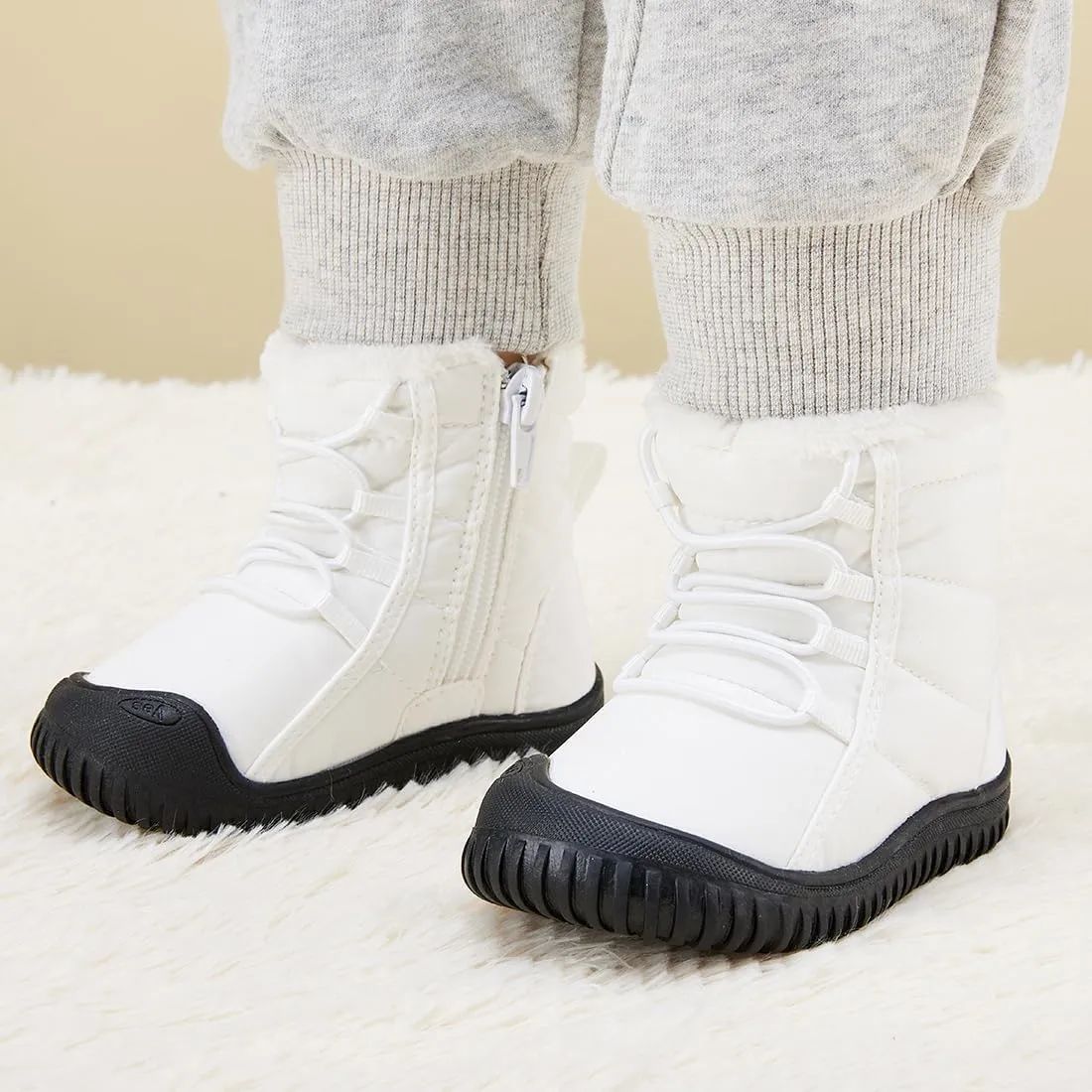 BMCiTYBM Toddler Baby Snow Boots Winter Shoes Boys Girls Cold Weather Baby Faux Fur Shoes