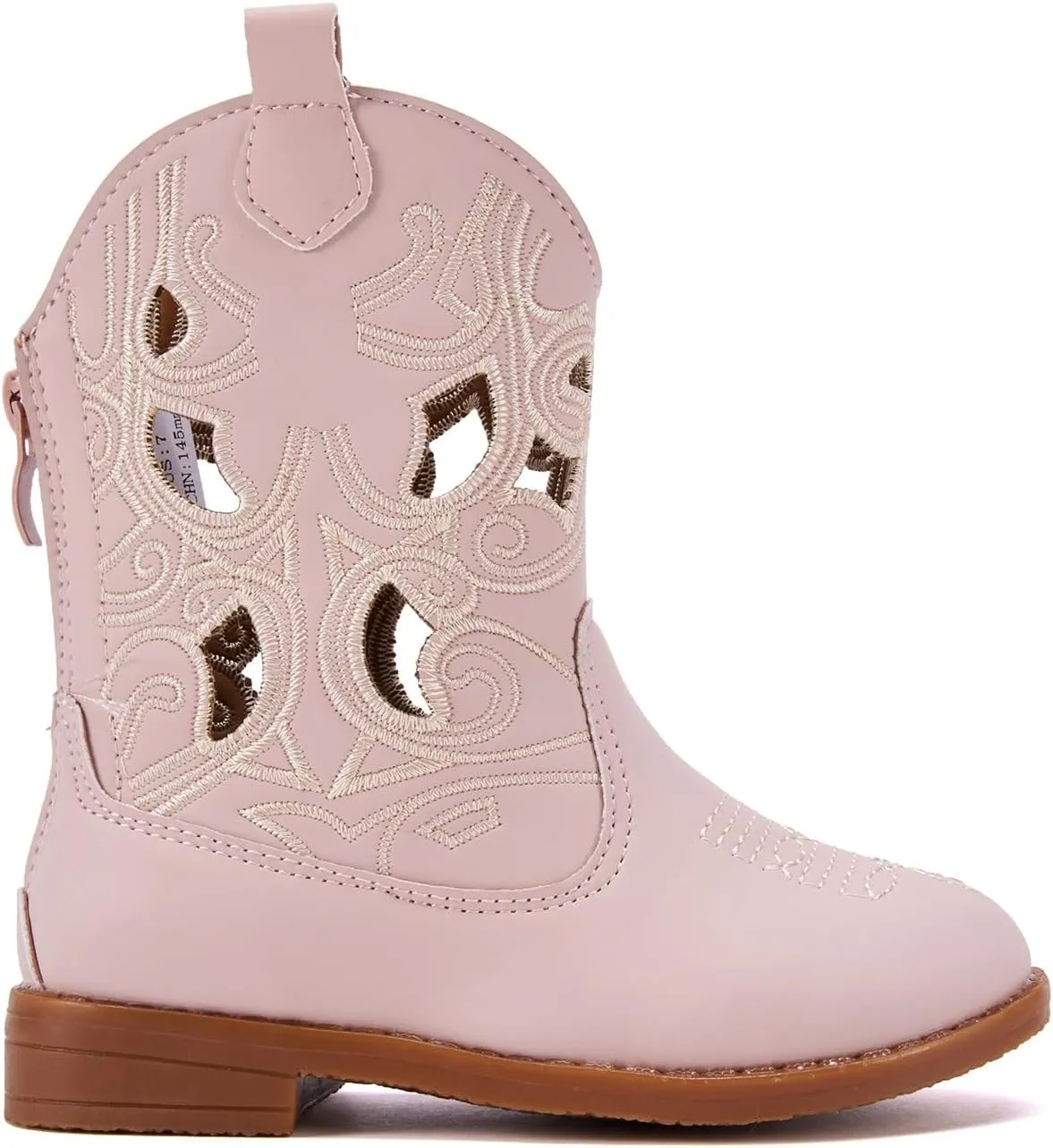 BMCiTYBM Toddler Girls Cowboy Cowgirl Boots Little Kids Pointed Toe Western Boots Mid Calf Side Zipper Riding Shoes for All Seasons (Toddler/Little Kid)