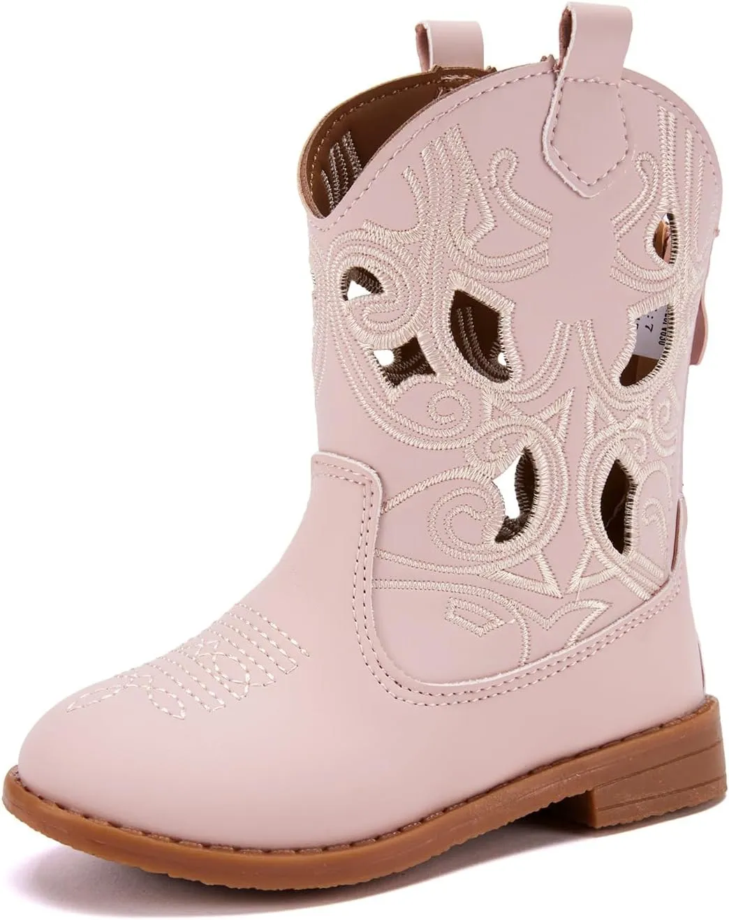 BMCiTYBM Toddler Girls Cowboy Cowgirl Boots Little Kids Pointed Toe Western Boots Mid Calf Side Zipper Riding Shoes for All Seasons (Toddler/Little Kid)