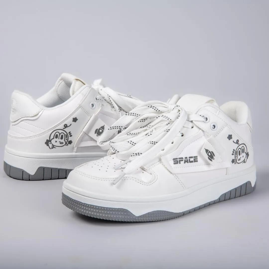 Bobo's House Womens Shoes Out in Space Bunny Fashion Sneakers Walking Shoes Women Kawaii Accessories White Shoe