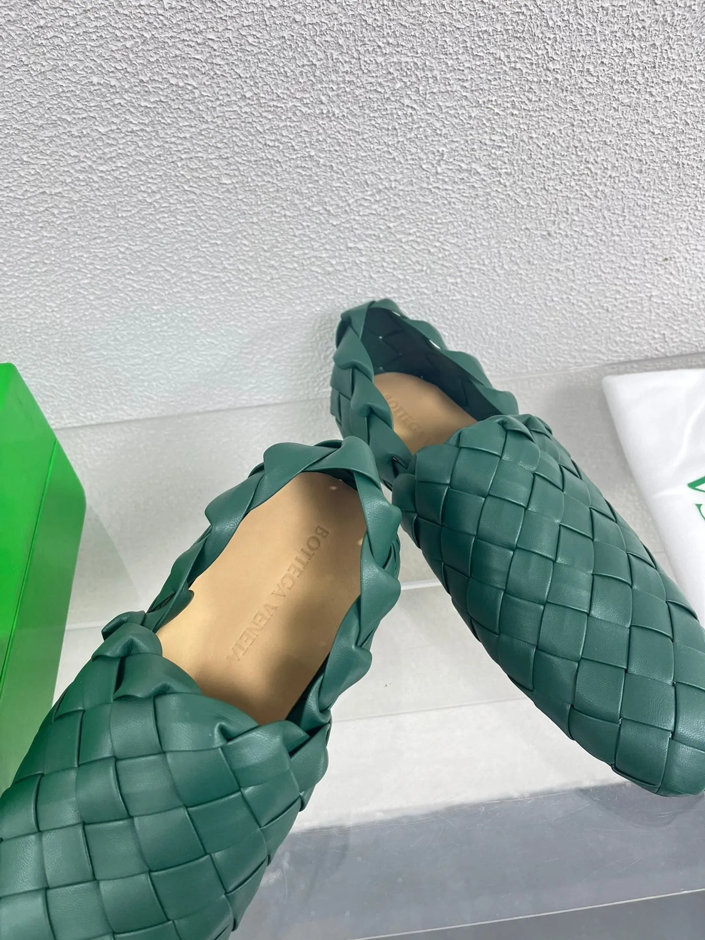 Bottega Veneta Intrecciato Green Lambskin 972905