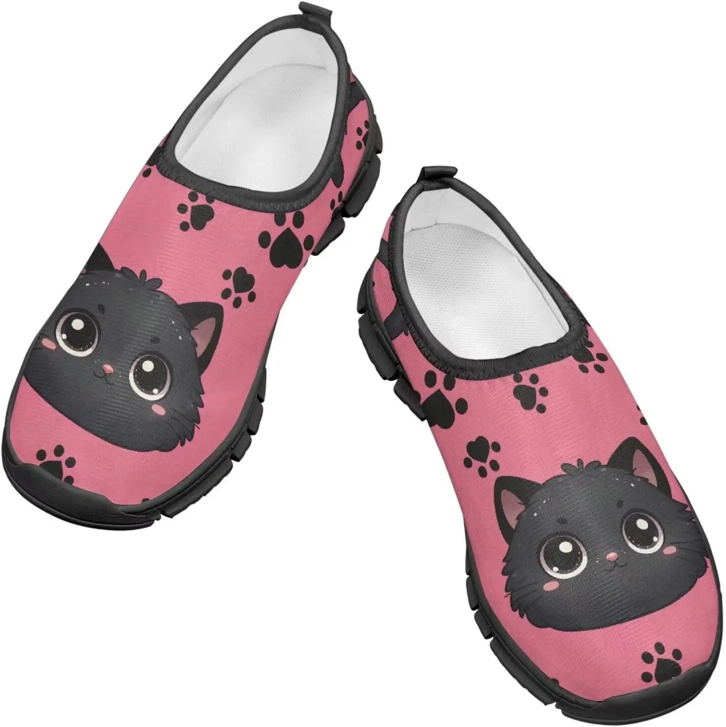 Boys Girls Slip On Shoes Kids Soft Casual Loafers Lightweight Non Slip Low Top Outdoors Walking Hiking Sneakers Black Sole Size 11-15