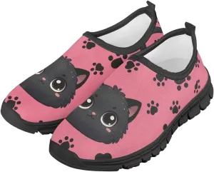 Boys Girls Slip On Shoes Kids Soft Casual Loafers Lightweight Non Slip Low Top Outdoors Walking Hiking Sneakers Black Sole Size 11-15