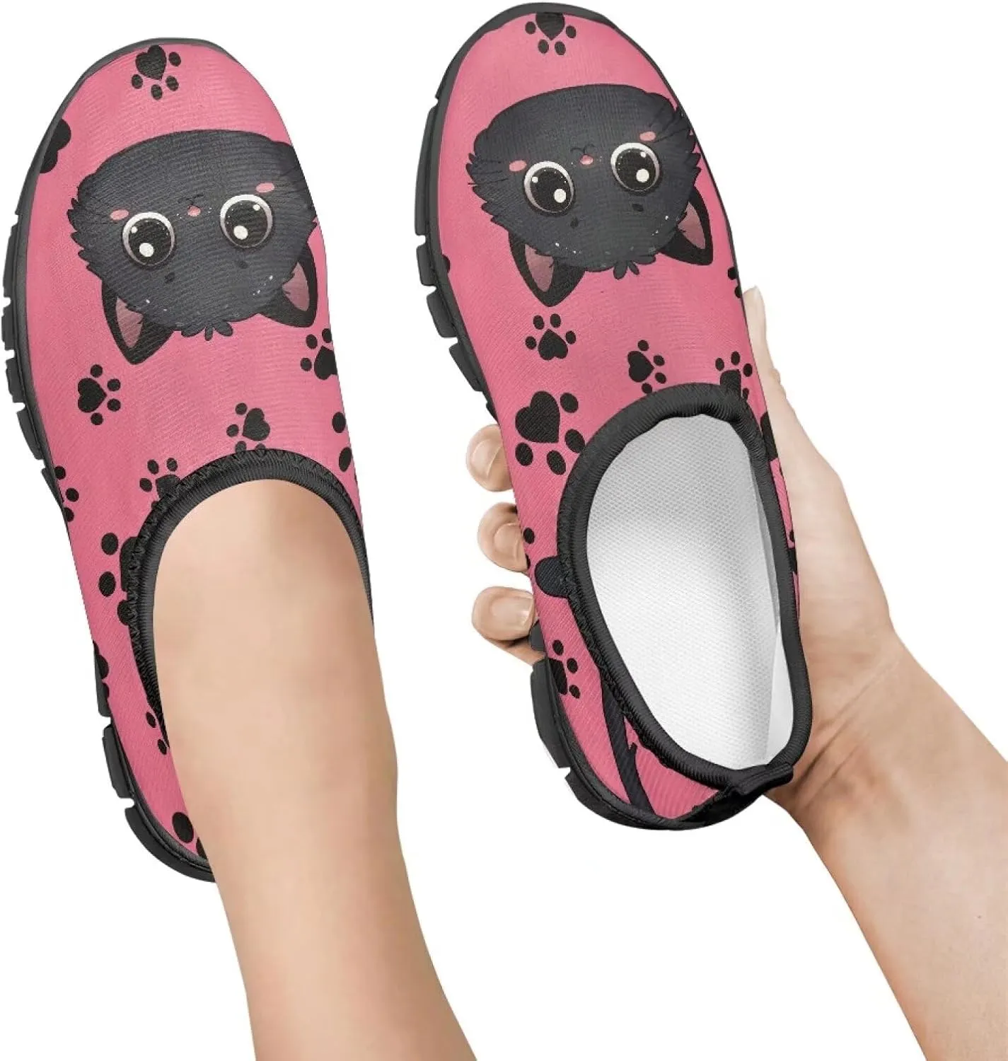Boys Girls Slip On Shoes Kids Soft Casual Loafers Lightweight Non Slip Low Top Outdoors Walking Hiking Sneakers Black Sole Size 11-15