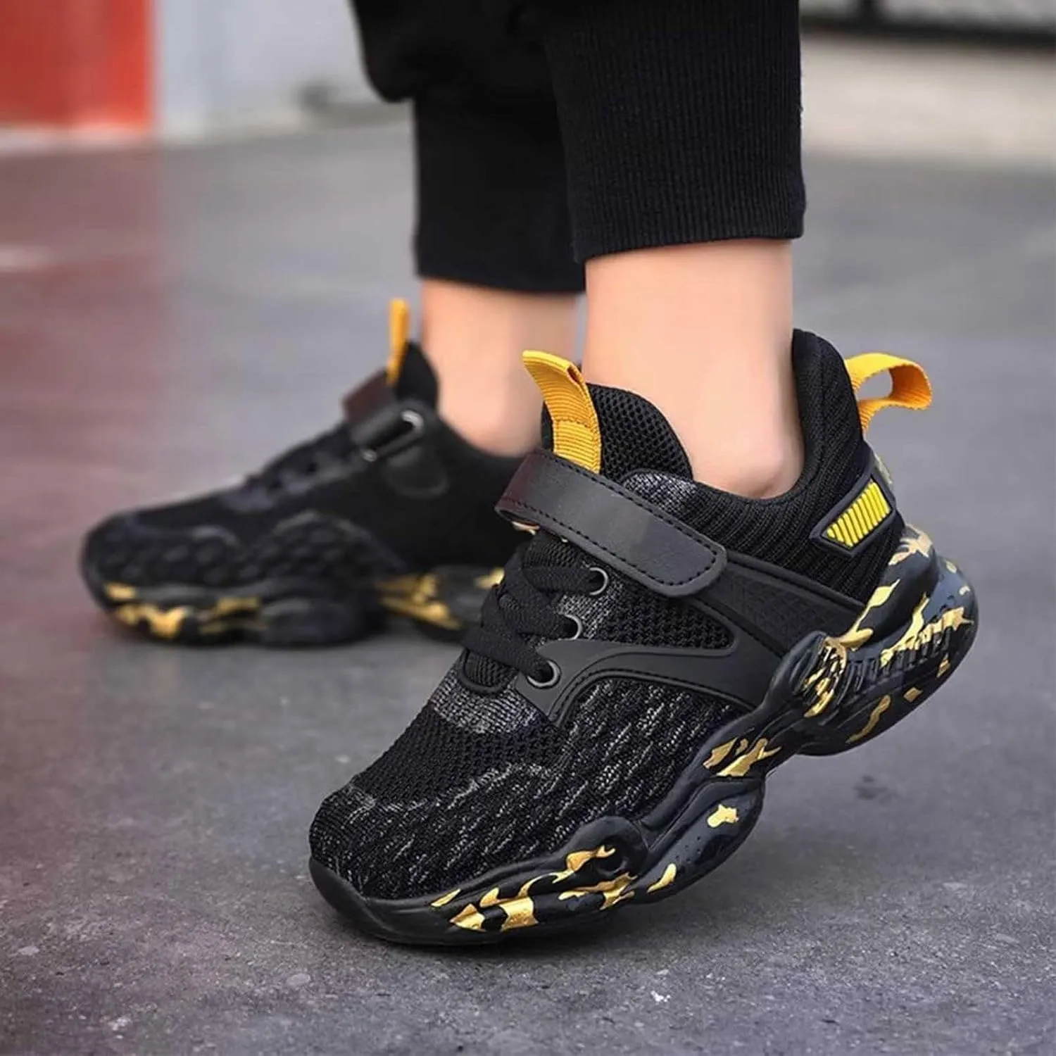 Boys Running Sneakers Toddler Kids Lightweight Breathable Sport Sneakers Lace Up Softy Sole Walking Casual Shoes