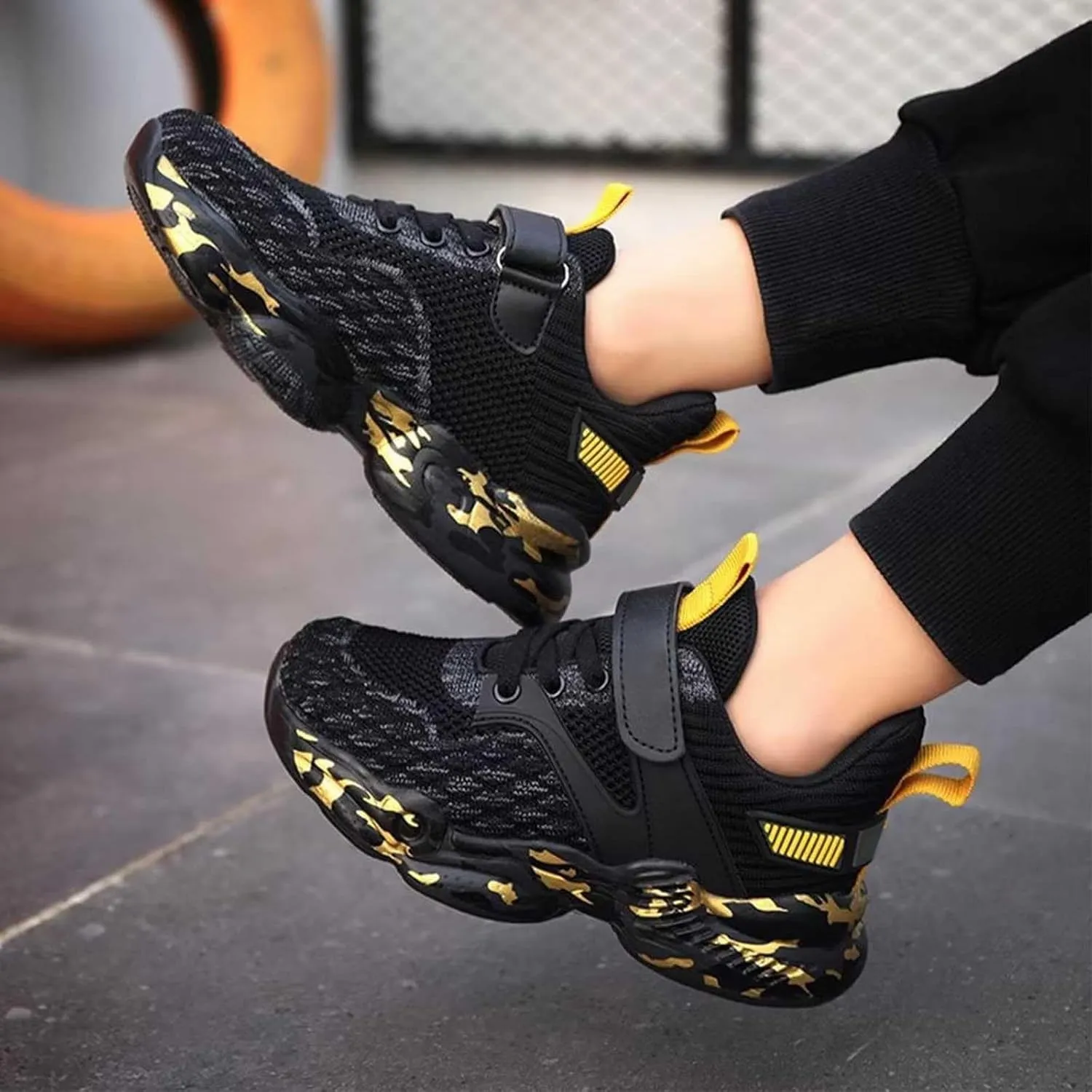 Boys Running Sneakers Toddler Kids Lightweight Breathable Sport Sneakers Lace Up Softy Sole Walking Casual Shoes