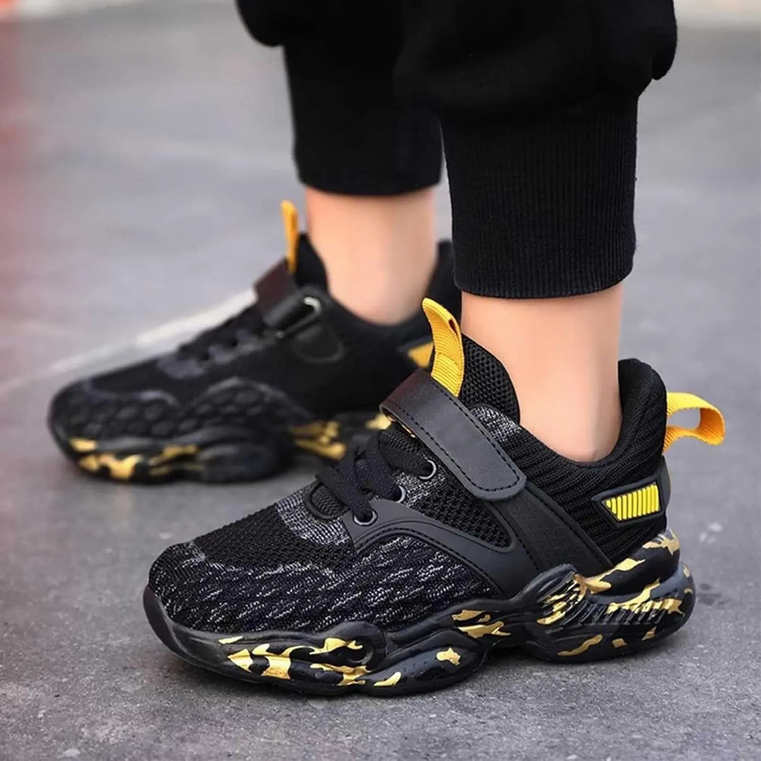 Boys Running Sneakers Toddler Kids Lightweight Breathable Sport Sneakers Lace Up Softy Sole Walking Casual Shoes
