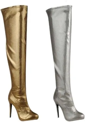 Breckelle's Pamela-61 Women's Almond Toe Side Zip Over Knee High Stiletto Boots