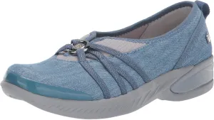 BZees Womens Niche Slip-on Sneaker, Denim, 7.5 US
