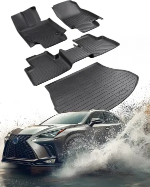 Car Floor Mat for Lexus NX: Fit for NX350 NX350h NX250 2022-2025, All Weather Custom Floor Mats Full Set, 2025 NX300 F Sport Car Accessories, Automotive Interior Carpets, Cargo Liner