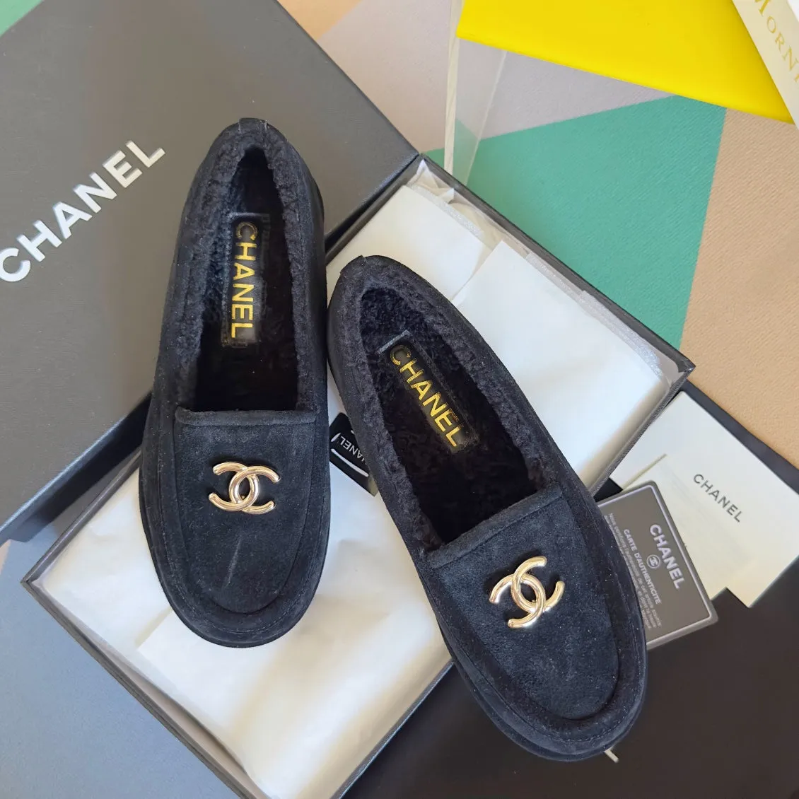 CC Moccasins 15mm Black Suede