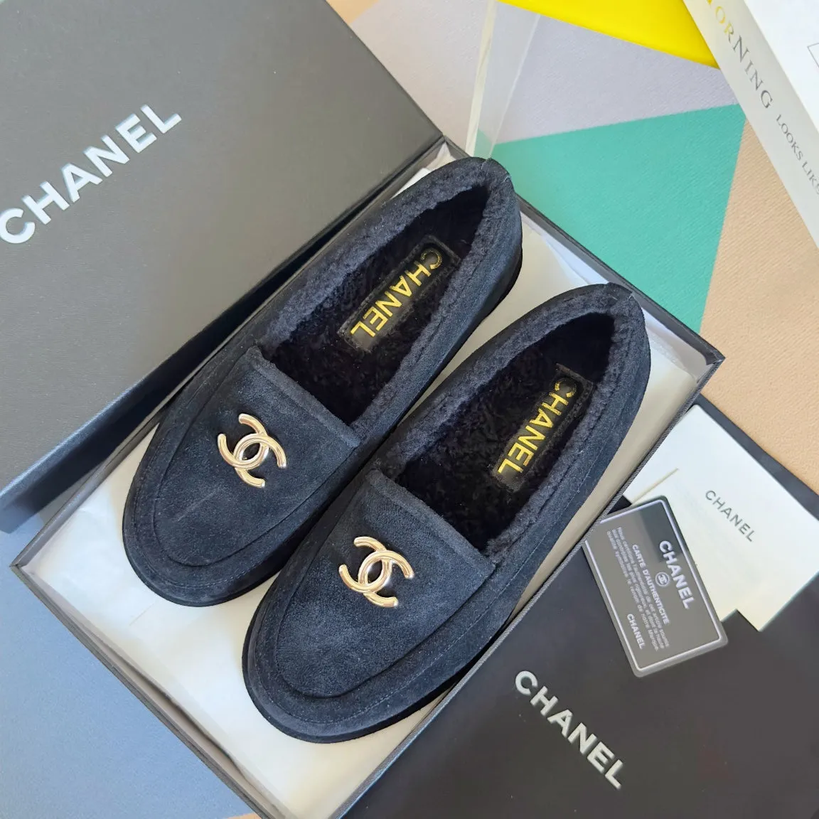 CC Moccasins 15mm Black Suede