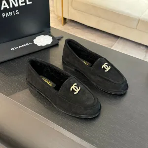 CC Moccasins Black Suede And Wool